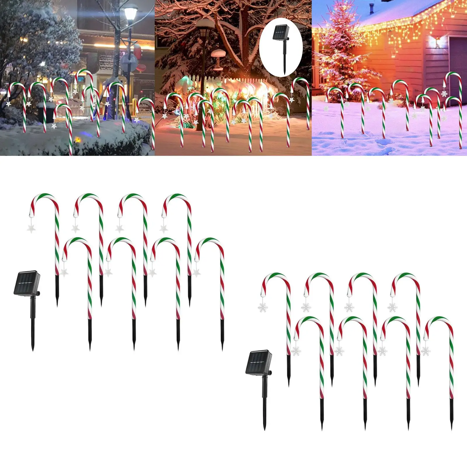 

Christmas Solar Candy Cane Lights Christmas Pathway Stake Lights Landscape Lights for Patio Backyard Porch Sidewalk Walkway