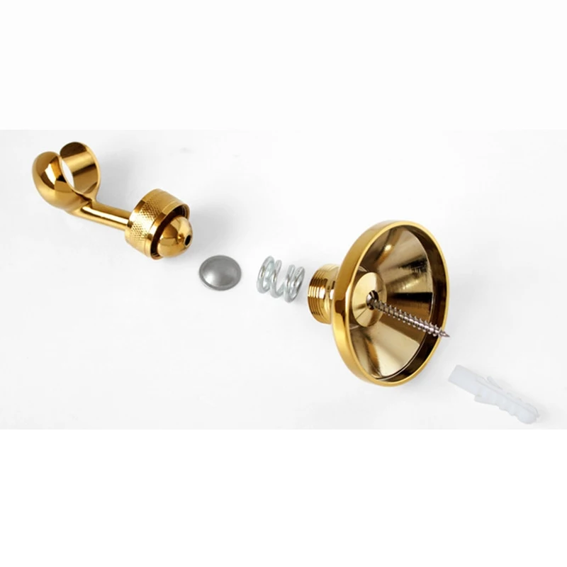 Shower Mounting Brackets Gold Brass Swivel Handheld Shower Holder Head Seat Rack Bathroom Parts Bath Accessories