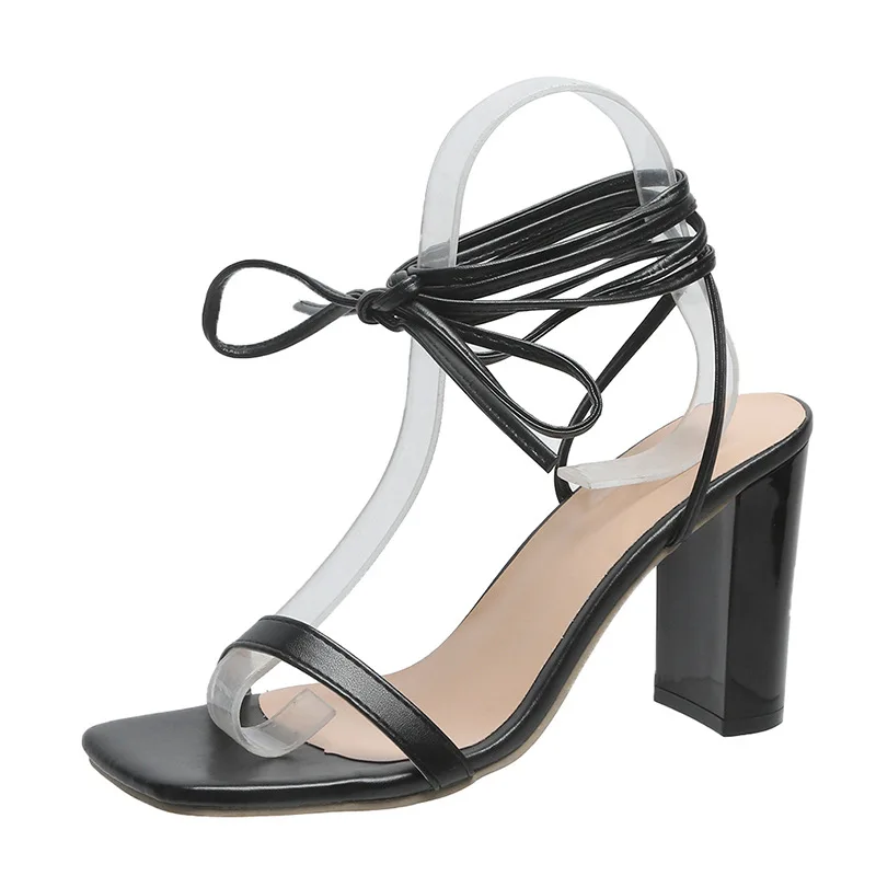 New Sexy Summer Shoes Woman Sandals High-heeled sandal Sandalas Thick heel Strips Gladiator Beach Sandals Ladies Shoes Large siz