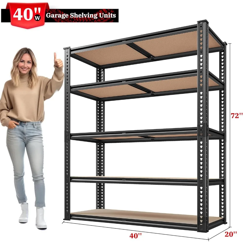 2500LBS Garage Shelving 72''H Storage Shelves Heavy Duty Shelving 5 Tier Metal Shelves for Garage Shelves Adjustable Shel 3