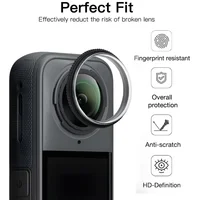 Protecteur d'objectif rotatif 8 en 1 pour Insta 360 X5 X4, avec protecteur d'écran, Films anti-rayures pour Insta360 X4 X5, protecteur d'objectif d'appareil photo 4