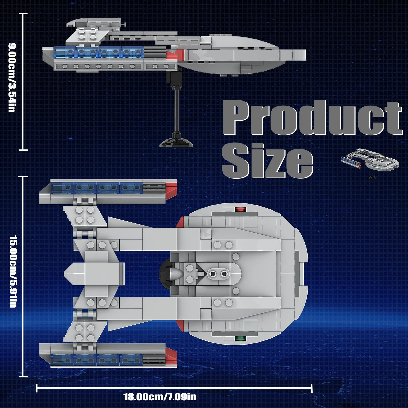 Star Spaceship Enterprise NCC-1701 Building Blocks Model Kit,Spaceship World Building Set for Child Adult(219PCS)