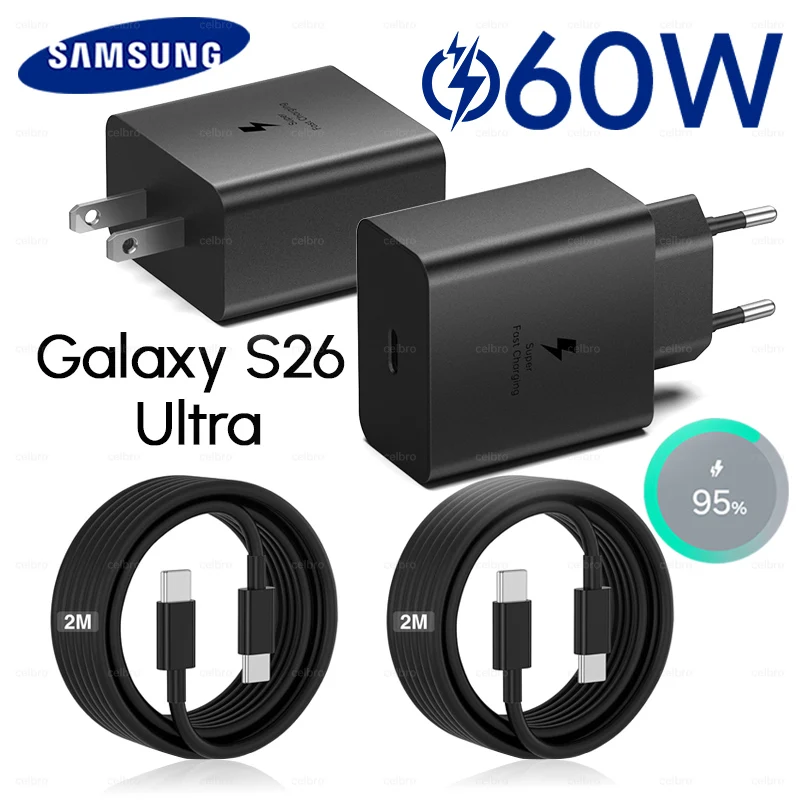 อะแดปเตอร์ชาร์จ Samsung 60W PD Type-C สำหรับ S26 Ultra