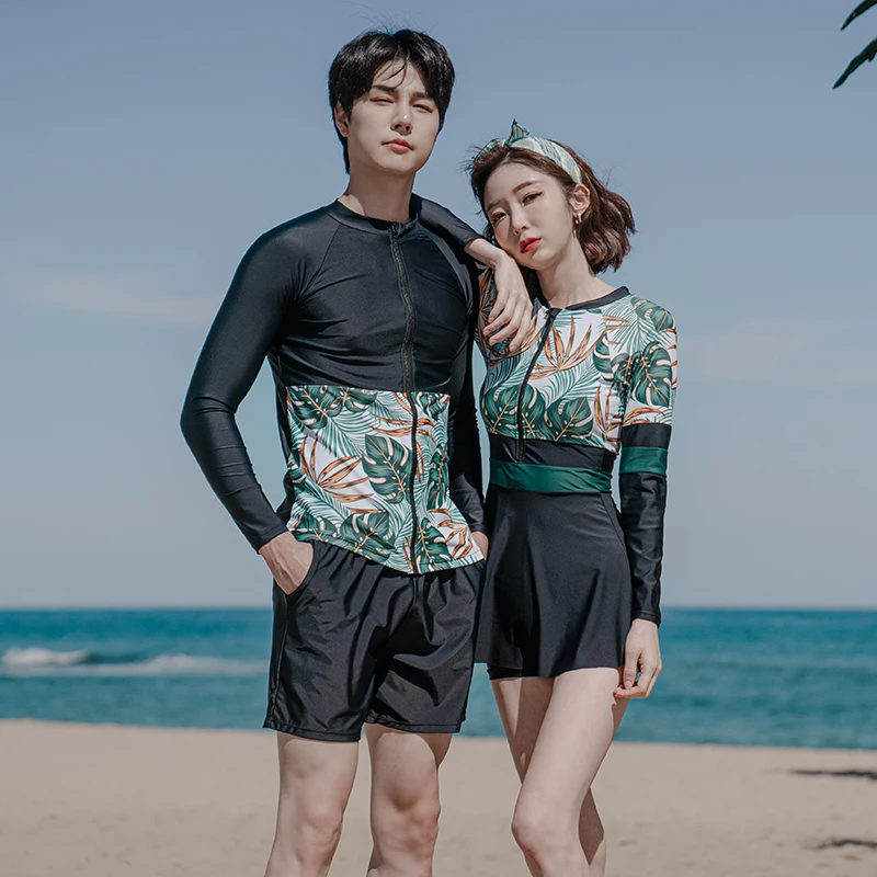 Newest Women Swimming Suit Long Sleeves Long Pants Surfing Suit Print Rashguards 3 Pieces Mens Summer Beach Wear