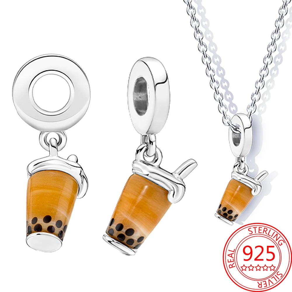 Pandora Charm 925 Original Bubble Tea 925 Silver Jewelry Making