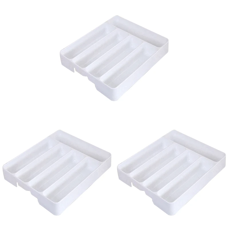 

AT14 3X Kitchen Drawer Organizer Tray Spoon Cutlery Separation Finishing Storage Box Cutlery Kitchen Storage Organization