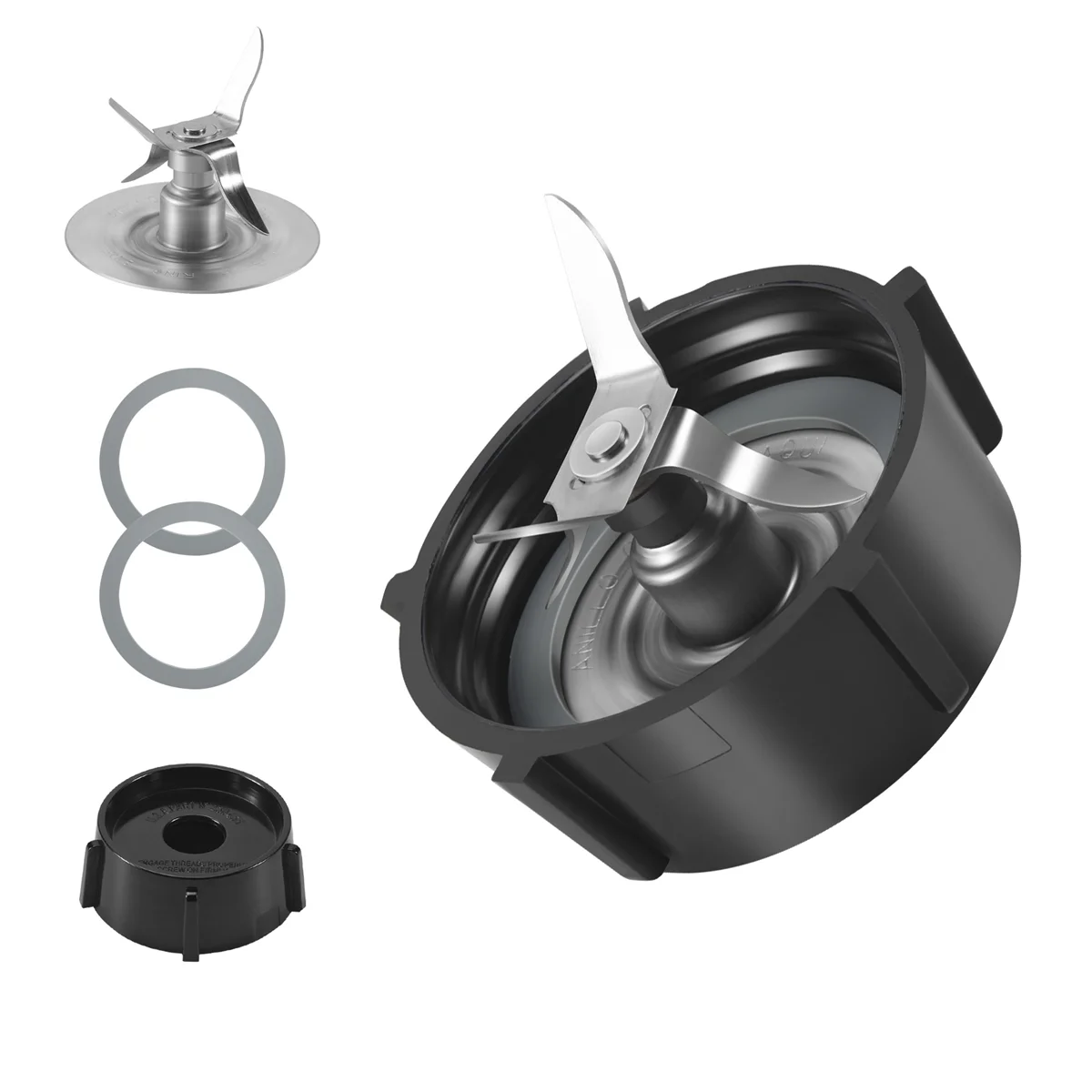 Replacement Parts for Oster Osterizer Blender, 4 Point Fusion Blades Assembly with 2 Piece Rubber Seal Gasket 4961 HOT