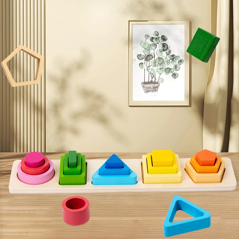 Juguete Montessori De Madera 2 En 1 – Clasificación De Colores Y Habilidades Motrices, Con Bolsa De Lona, Regalo Para Niños De 1 A 3 Años