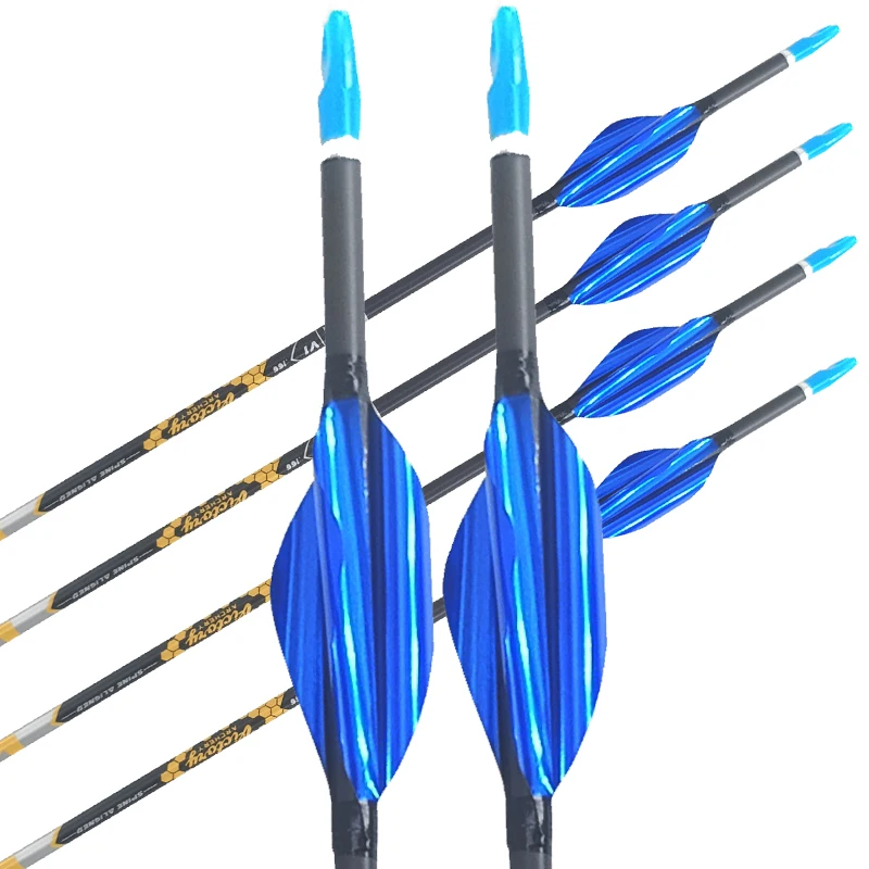 ID4.2mm 30inch Spine350/400/500/600/700/800/900 Target Archery Pure Carbon Finished Arrows Compound/Recurve Bow Shooting Hunting