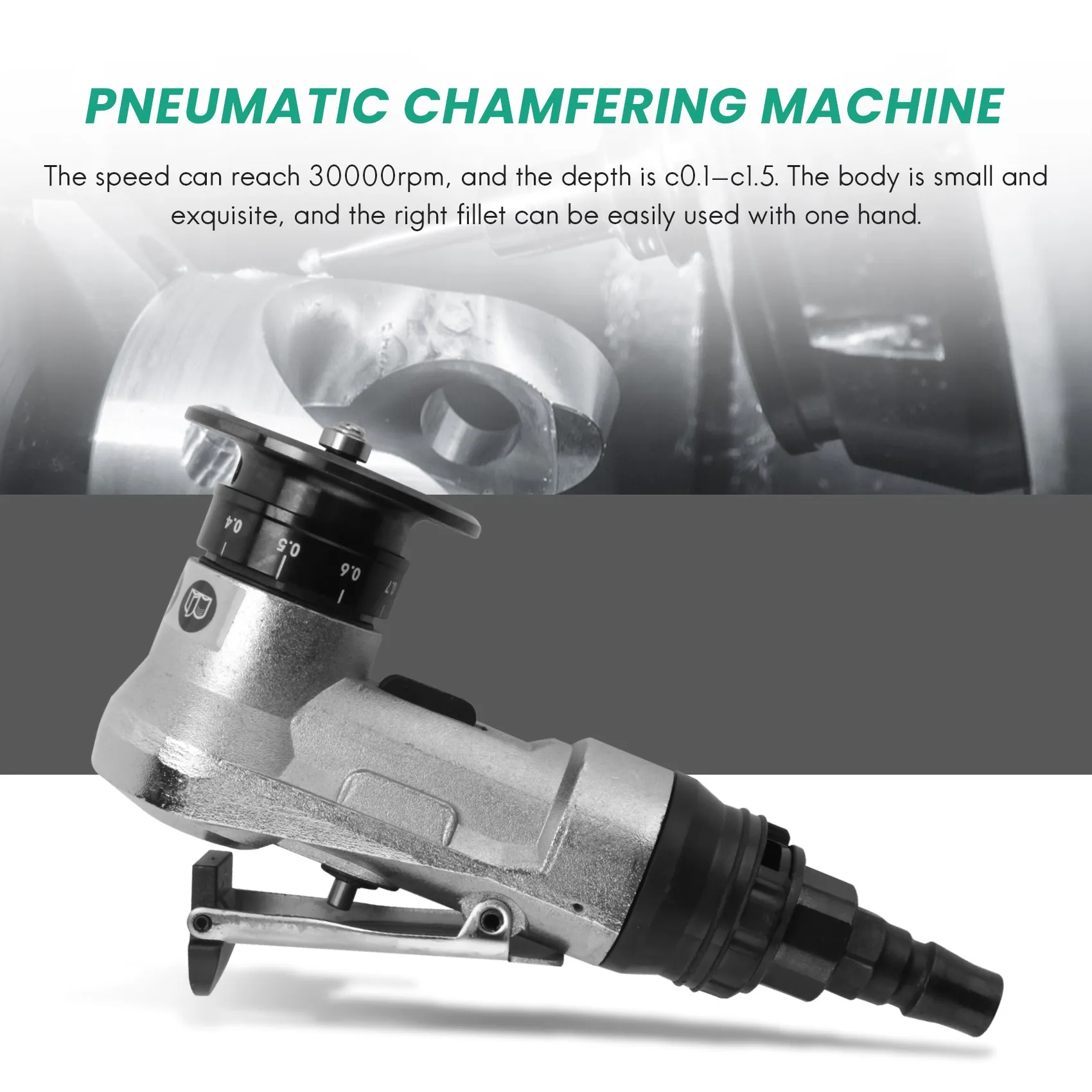 

Mini Pneumatic Chamfering Machine 45 Degree Arc Hand-Held Beveling Trimming Machine for Metal Trimming and Deburring