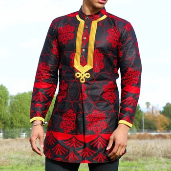 Alternative view of Amaechi Embroidered Print Shirt