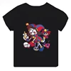Hot Sale The Amazing Digital Circus Print Kids T-shirt Girls Clothes Baby Boys Black Short Sleeve Cotton T Shirt Children Tops 4
