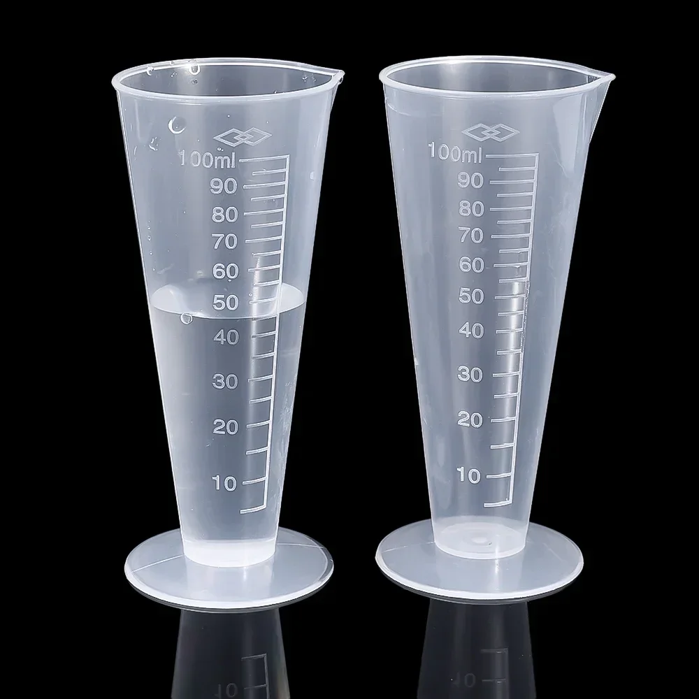 2pcs measuring cup 50ml 100ml plastictriangular graduate plastic beaker