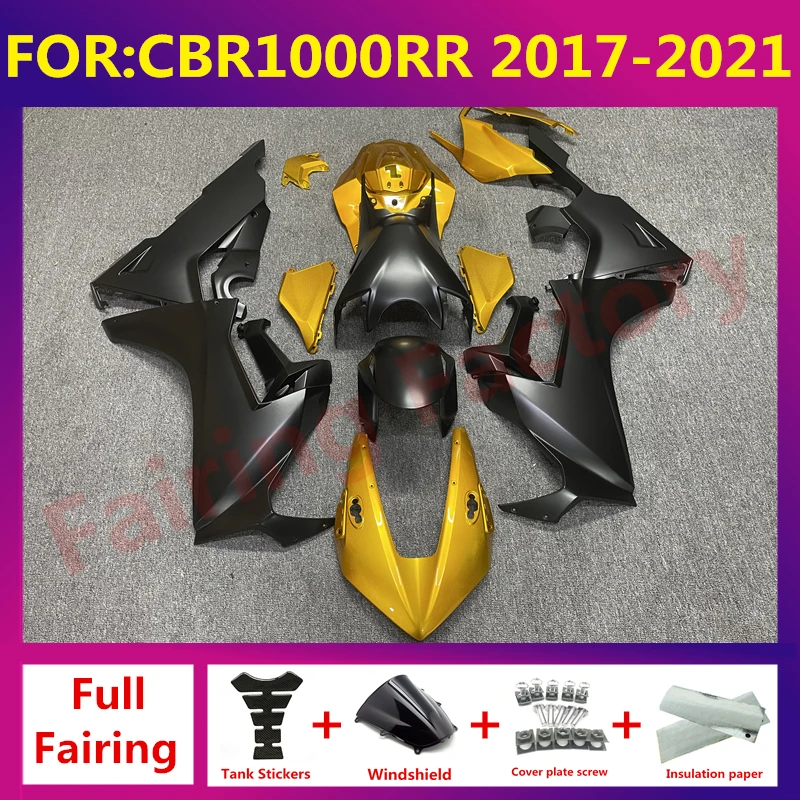 

New ABS Motorcycle Fairings Kits Fit for CBR1000RR CBR1000 RR 2017 2018 2019 2020 2021 bodywork full fairing kit set black gold