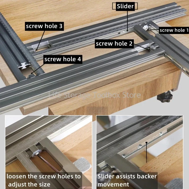 600/800MM Trimming Machine Milling Groove Engraving Guide Rail Adjustable Backing Auxiliary Guide Bracket Woodworking Tools ﻿