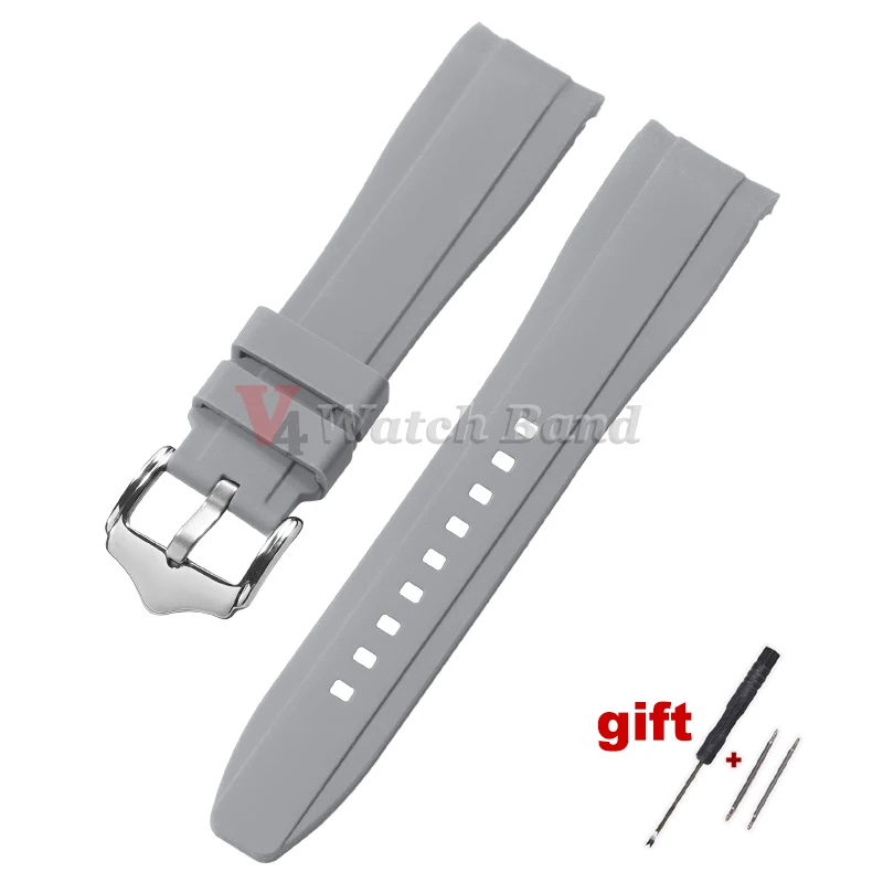 Curved End Rubber Watch Strap - Universal 20mm/22mm Wrist Band