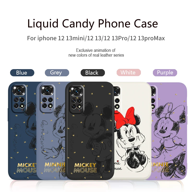 Funda de teléfono de Mickey y Minnie Love para Xiaomi Redmi Note, 12, 11,  11S, 10, 10S, 9, 9T, 8, 8T, 7, 5 Pro Plus, funda de cuerda líquida a la  izquierda - AliExpress