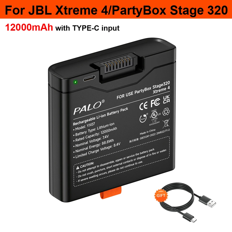PALO 100%純正 12000mAh JBL Xtreme 4 バッテリー JBL PartyBox Stage