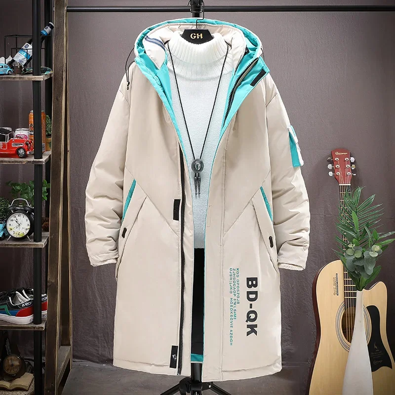 Description Picture 5 of itemMen's Long Autumn And Winter Hooded Windproof Thick Warm Jacket Parka Brand Outdoor Clothing Fashion Casual Windbreaker