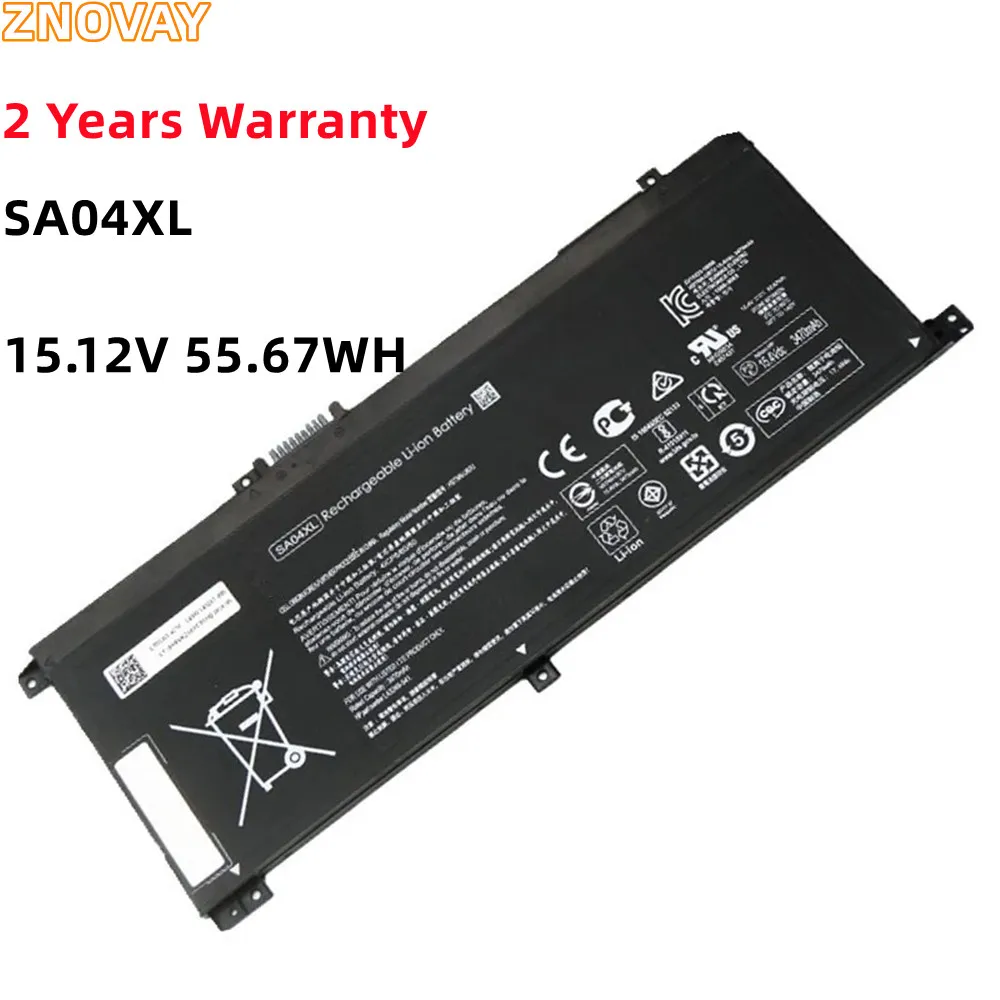 

ZNOVAY 55.67WH SA04XL Battery for HP ENVY X360 15-dr0003TX 15-ds0000nc 15-ds0000ng 15-ds0000na 15-ds0000ur HSTNN-OB1G L43267-005