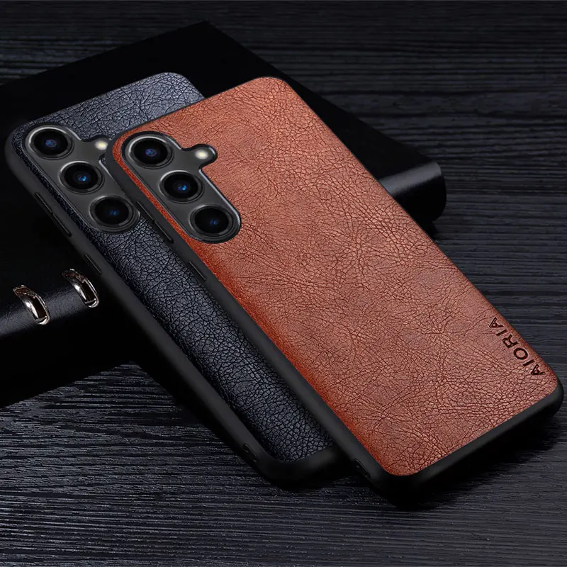 Premium Retro Litchi Leather Phone Case – High-Grade Shockproof Protection
