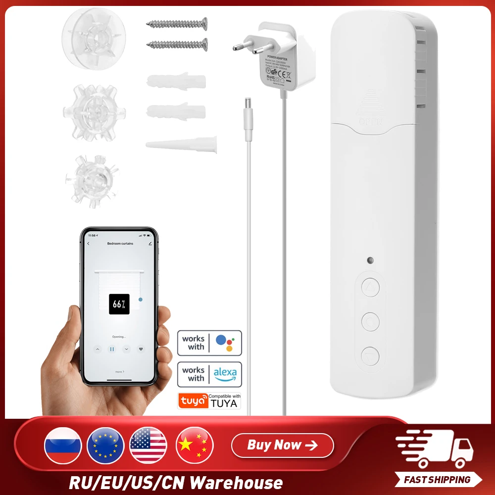 TuyaWiFiM616EGWTSmartMotorizedChainRollerBlindsPullBead