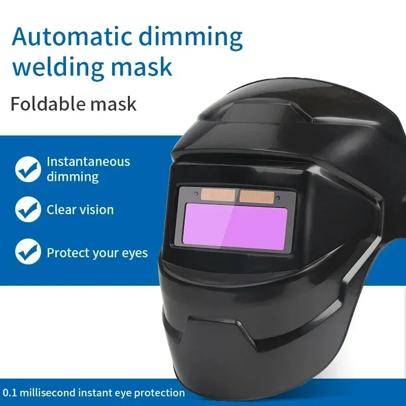 2025 Hat Welding Mask Glasses Solar Automatic Dimming True Color 130℃ High Temperature Resistant Welder Auto Darkening Helmet