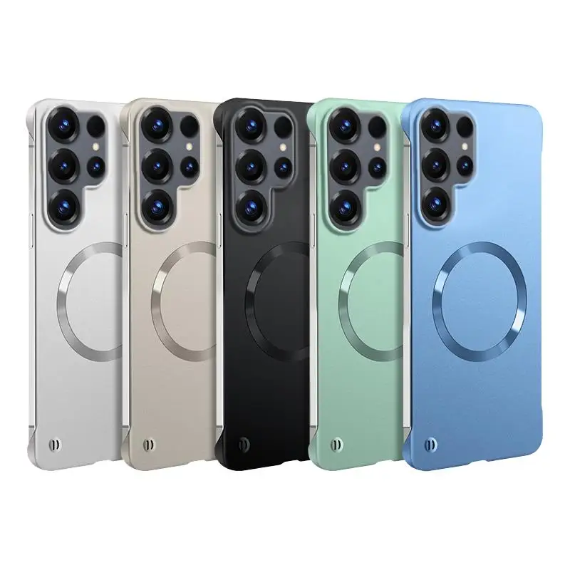 Sleek Metallic Paint Magnetic Phone Case with Borderless Design