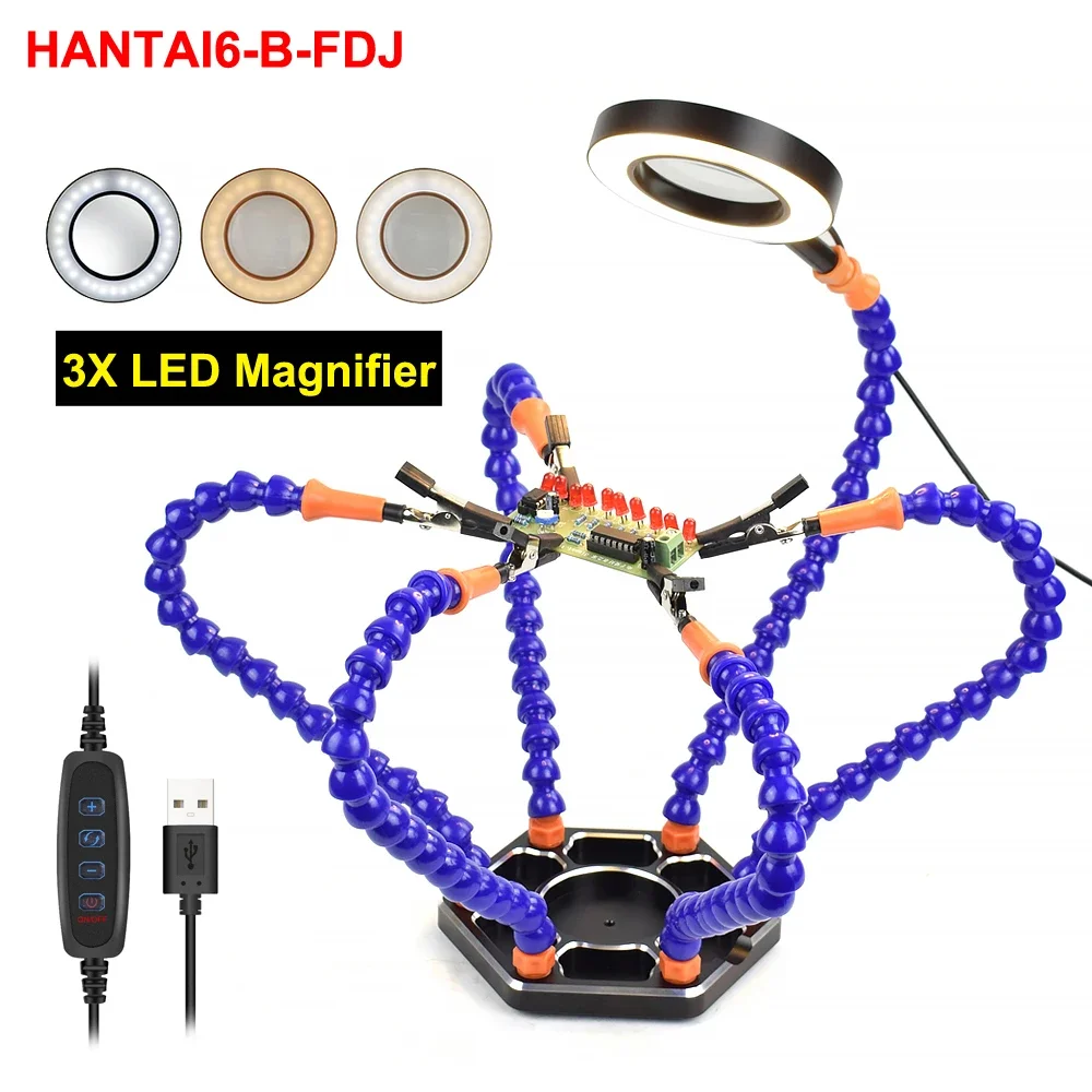 Enhanced Soldering and Crafting Hands-Free Station with USB-Powered Cooling and Flexible Arms