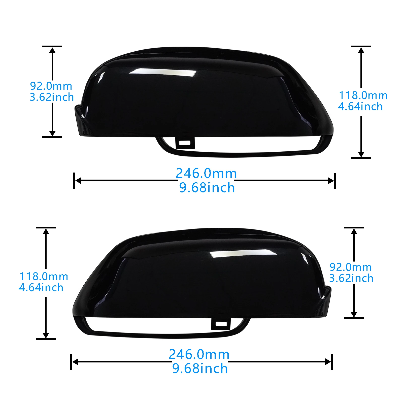 글로스 블랙 윙 문짝 백미러 커버 캡, 2005-09 VW 폴로 MK4 9N 해치용