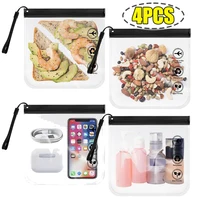 1/4Pcs Clear TSA Approved Toiletry Bag Portable Travel Essentials Flight Make Up Liquid Leakproof Resealable EVA Cosmetic Bags 1