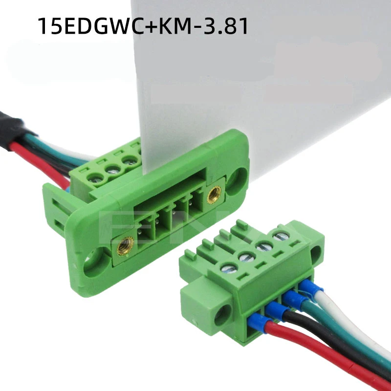 1Sets 15EDGWC Pitch 3.81mm 2P/3P/4P/5P/6P/8P/9P/10P/12P/16P/18P/22P Pluggable Terminal Block Connector JM15EDGKM 3.81mm Pitch Pluggable Terminal Block Connector