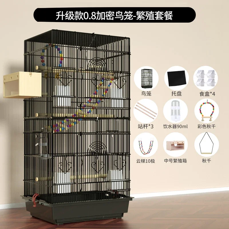 Outdoor Large Bird Cages Feeder Aesthetic Iron Latch Parrots Bird House Rolling Tray Gabbia Per Uccelli Accessories Cages MQ50NL