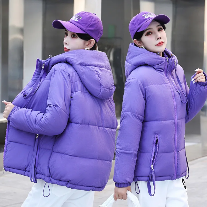 

Новинка 2023, Зимняя парка, женская короткая пуховая куртка с капюшоном, толстое хлопковое пальто, повседневная куртка с хлопковой подкладкой, женская верхняя одежда, Женское пальто