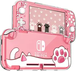 Hard PC Clear Anti-Shock Split Cover Cat-Pad Pattern Joycon Protective Case For Nintendo Switch Lite Console Shell Accessories