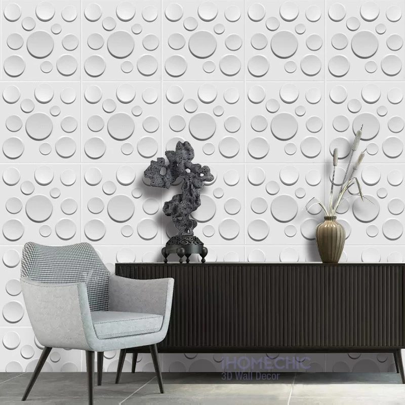 Panel de pared 3D de 30cm, decoración de líneas onduladas, ladrillo de piedra, calcomanía de fondo de TV para sala de estar, molde de azulejo, pegatina de pared 3D para baño y cocina