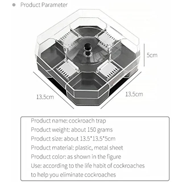 Csótánycsapda, Hatékony Kóach Csótány Csapda Fogó Doboz Rögzítés, Újrafelhasználható És Környezetbarát Csapdák Pókok Hangyák - Image 6