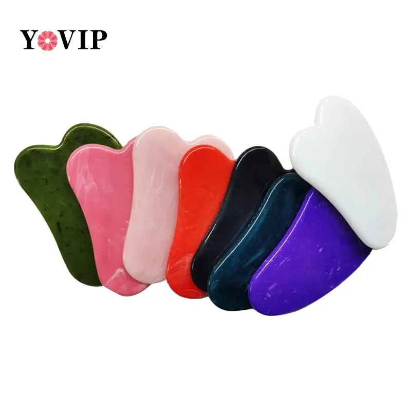 Gua Sha Board Facial Massager Massage Tool Simulated Jade Gua Sha Scraper Board Stone Face Neck Skin Lifting Wrinkle Remover Beauty Care
