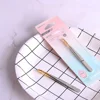 2Pcs Electroplated Stainless Steel Eyebrow Tweezers Eyebrow Clamps Creative Makeup Tweezers (Flat Mouth + Oblique Mouth, 1pc/Eac 1