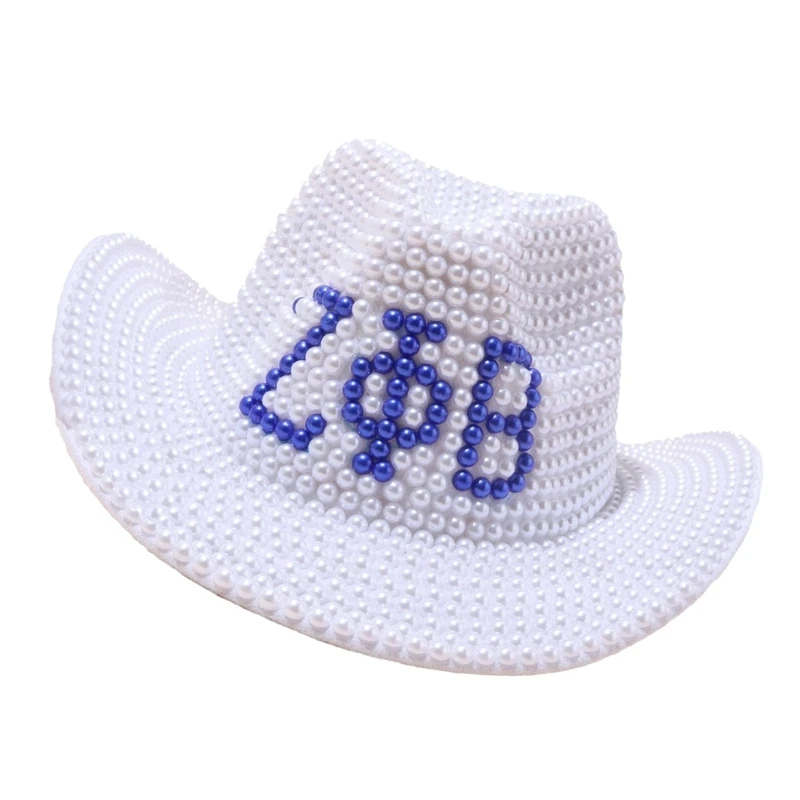Cowgirl Hat for Bride Elegant Glittering Rhinestones Star Hat Cosplay Headpiece