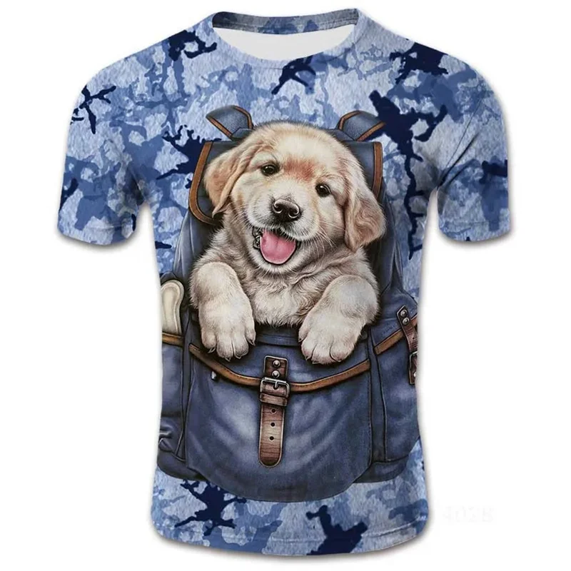 

New Summer 3D Camo Dog Printed T Shirt Camouflage Dogs Graphic T Shirts For Men Kid Fashion Streetwear Short Sleeves Vintage Top