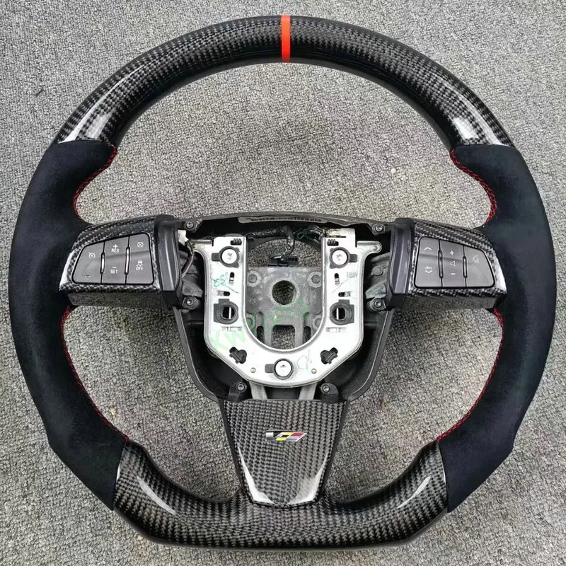 

Customized 100% Carbon Fiber Car Steering Wheel With Leather For Cadillac SLS