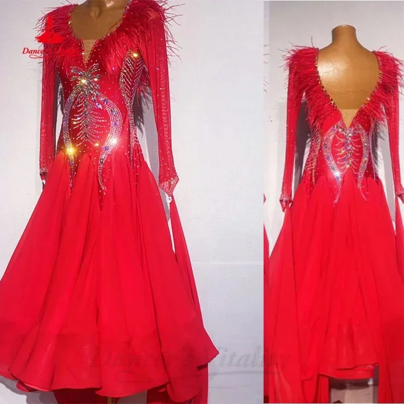 Girl Dance Costume Modern Dance Competition Dress Waltz Performance Large Swing National Standard Social Ballroom