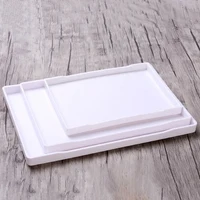 Black White Rectangular Hotel Melamine Tray Water Cup Tea Tray Creative Plastic Room Washing Storage Trays 2