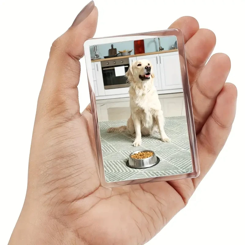 Photo Frame Acrylic Display Holder 12/20/40Pcs Blank Photo Frame Insert Fridge Magnets Photos Translucent Clear Acrylic Refrigerator Magnets Small Photos