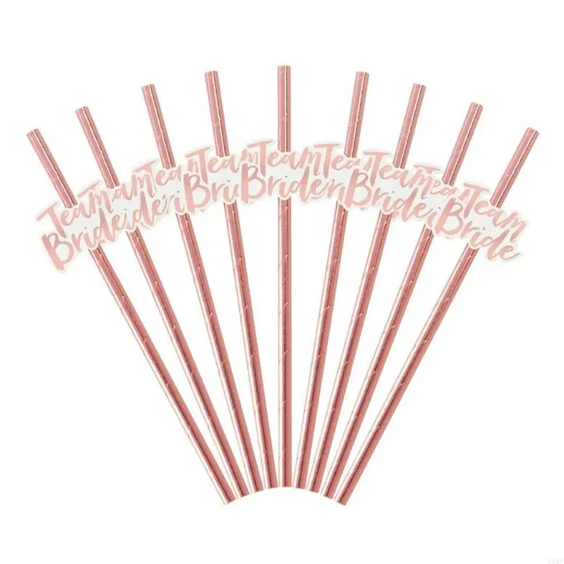85WF Pack of 12 Team Bride Drinking Paper Straws Birthday Bridal Shower Accessories