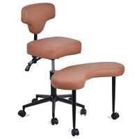 Стул для медитации с колесами, эргономичный дизайн на перекрестных ножках с поясничной поддержкой для СДВГ и офисного использования