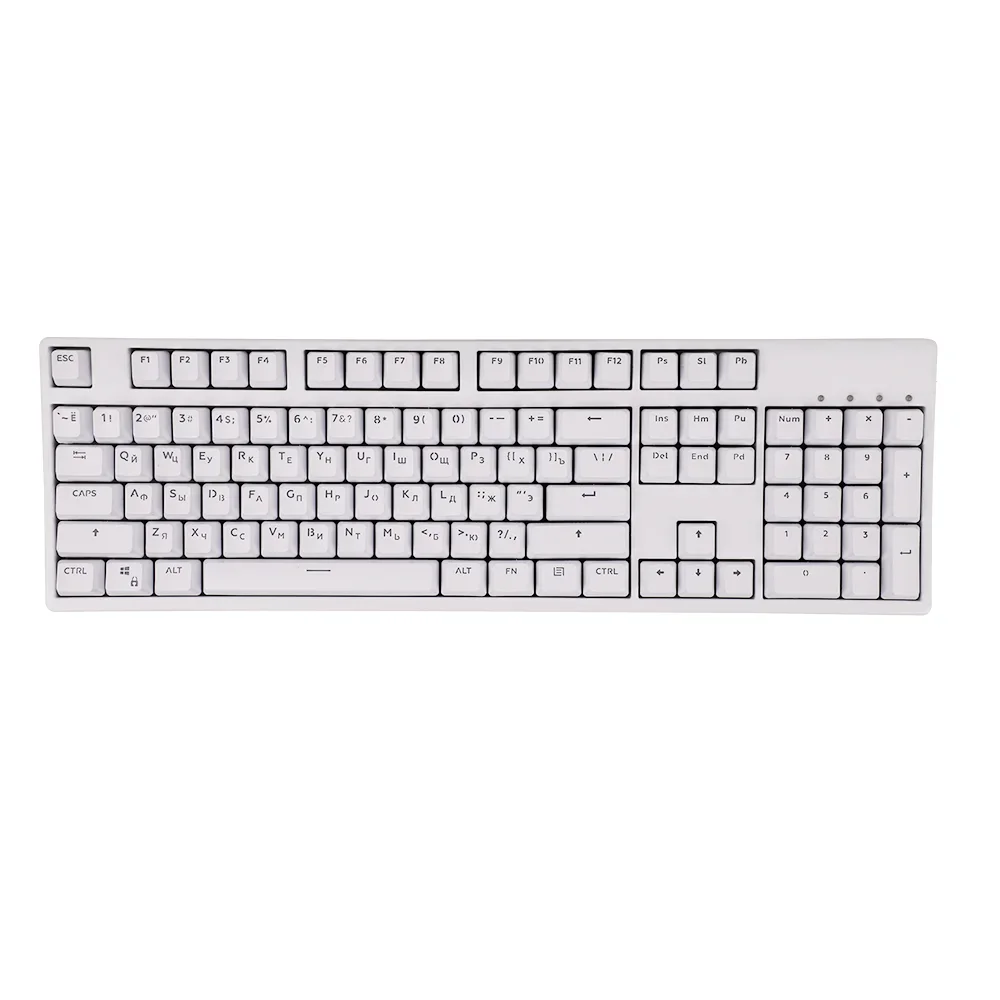 104키 러시아어 키캡 OEM 높이 ABS 화이트 백라이트 (61/87/104키 기계식 키보드 AULA Ajazz Akko 게임 PC용)