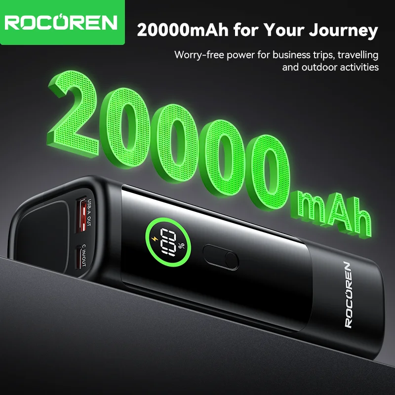 Rocoren 100W Power Bank 20000mAh Built-in Type C Cable Fast Charge Portable External Battery Charger PowerBank for Laptop Phone Best Sellers In Phones Accessories Rocoren 100W Power Bank 20000mAh Built-in Type C Cable Fast Charge Portable External Battery Charger PowerBank for Laptop Phone Best Sellers In Phones Accessories