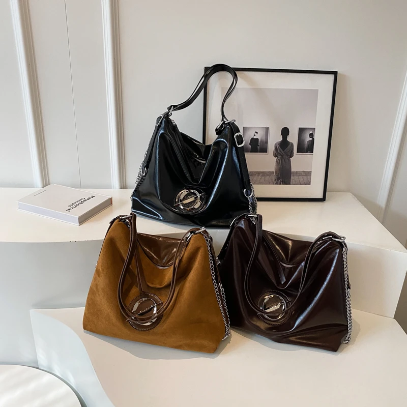 

Large Capacity Women's Leather Shoulder Bag Luxury Designer Backpack Brand Handbag Chain Crossbody Bag Ladies Casual Tote Bag